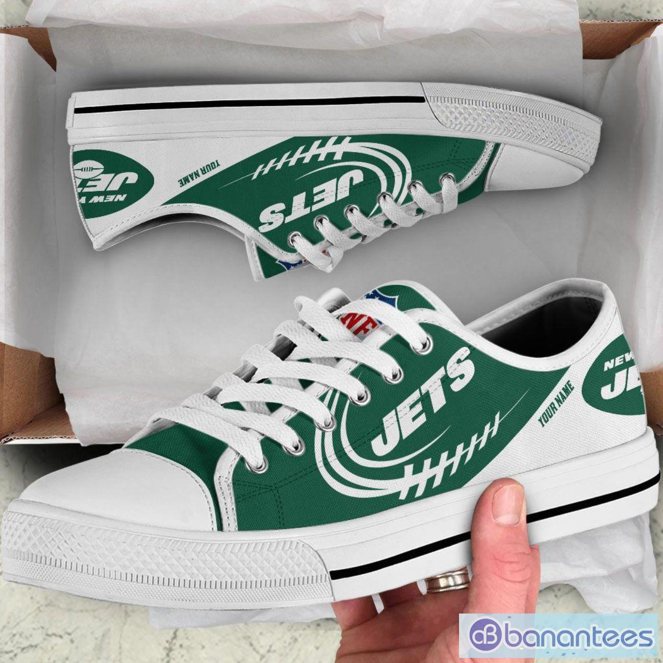 custom name new york jets low top shoes for fans sport image Custom Name New York Jets Low Top Shoes For Fans Sport Product Photo 1