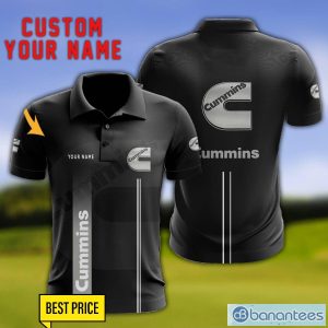 Cummins 3D Polo Shirt Personalized Name For Fans Black Polo Shirt Product Photo 1