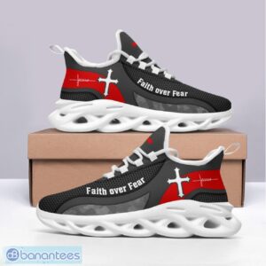 Jesus Faith Over Fear Clunky Max Soul Shoes Grey Running Sneakers Product Photo 2