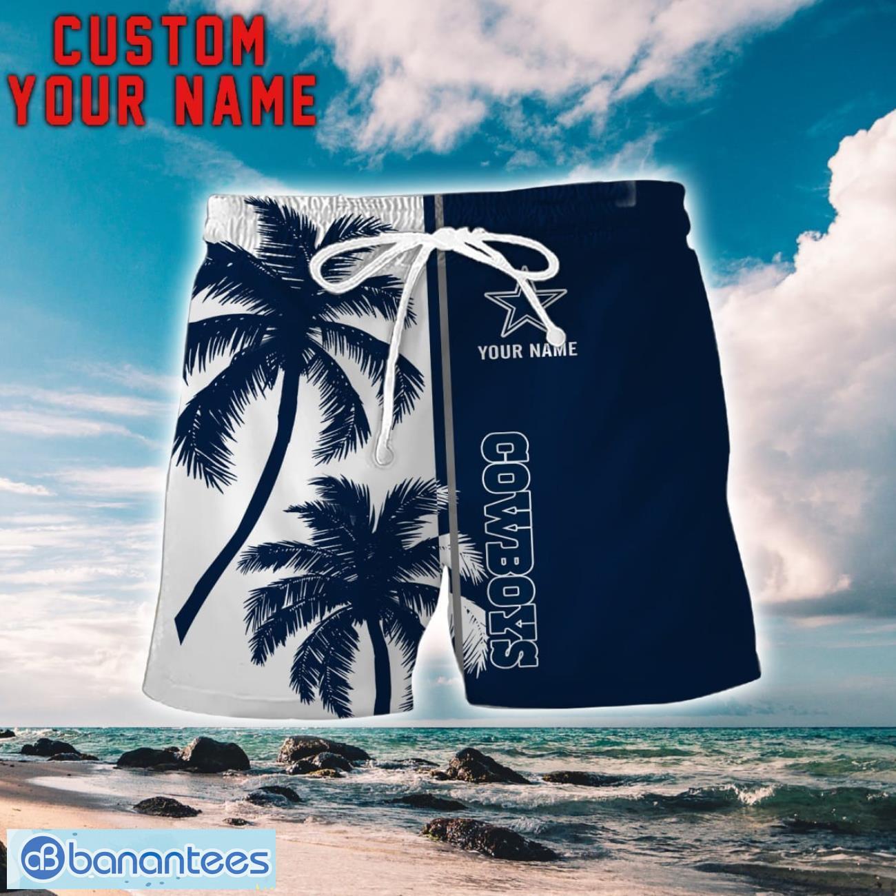 dallas cowboys coconut pattern hawaiian shirt and shorts personalized name unique gift for summer 1 image Dallas Cowboys Coconut Pattern Hawaiian Shirt And Shorts Personalized Name Unique Gift For Summer Product Photo 2