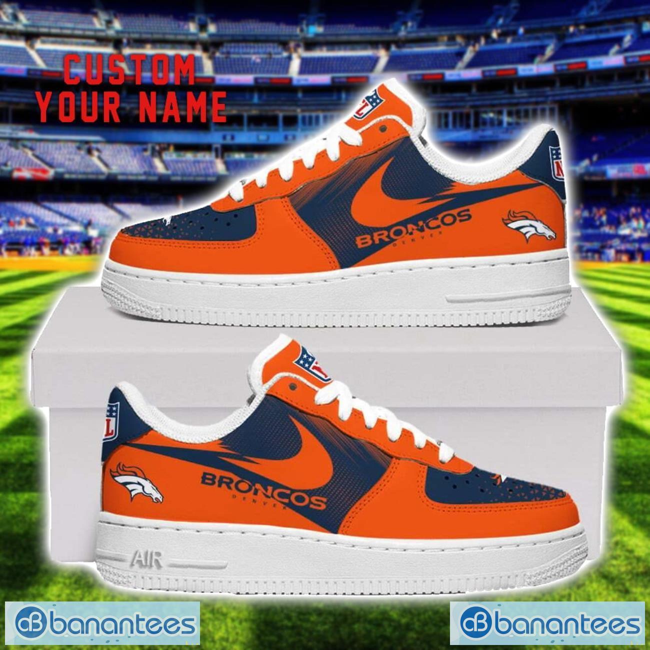 denver broncos custom name air force shoes sneakers for men women gift image Denver Broncos Custom Name Air Force Shoes Sneakers For Men Women Gift Product Photo 1