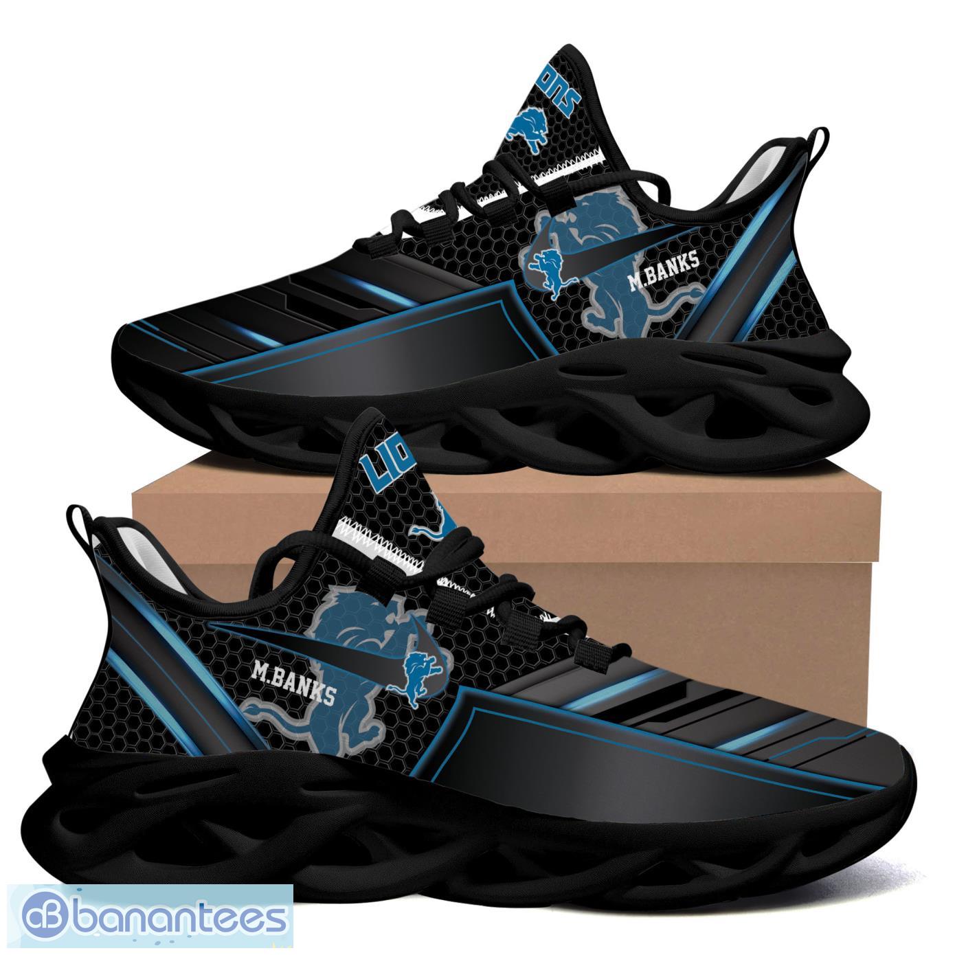 detroit lions custom name nfl neon light max soul shoes 1 image Detroit Lions Custom Name NFL Neon Light Max Soul Shoes Product Photo 2