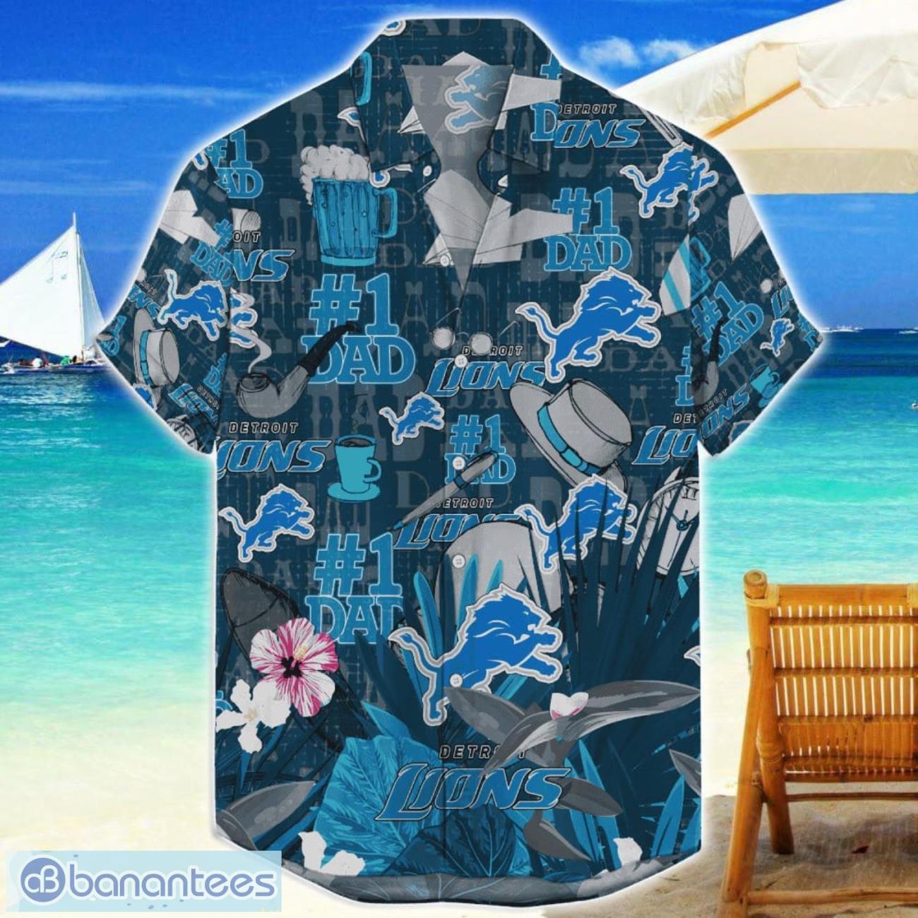 detroit lions hawaiian shirt fathers day gift for dad grandpa nfl team image Detroit Lions Hawaiian Shirt Father’s Day Gift For Dad Grandpa NFL Team Product Photo 1