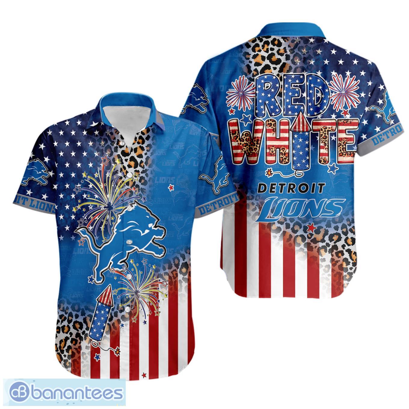 detroit lions nfl hawaiian shirt 4th of july independence day ideal gift for men and women image Detroit Lions NFL Hawaiian Shirt 4th Of July Independence Day Ideal Gift For Men And Women Product Photo 1