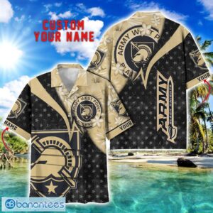 Army Black Knights Hawaii Shirt Vintage coconut Pattern Tropical Hawaiian Football Beach Shirts Custom Name Product Photo 1