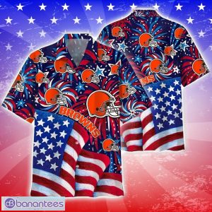NFL Cleveland Browns Memorial Firework Hawaiian Shirt Tropical Football Lover 4th of July Day Hawaii Shirt Product Photo 1
