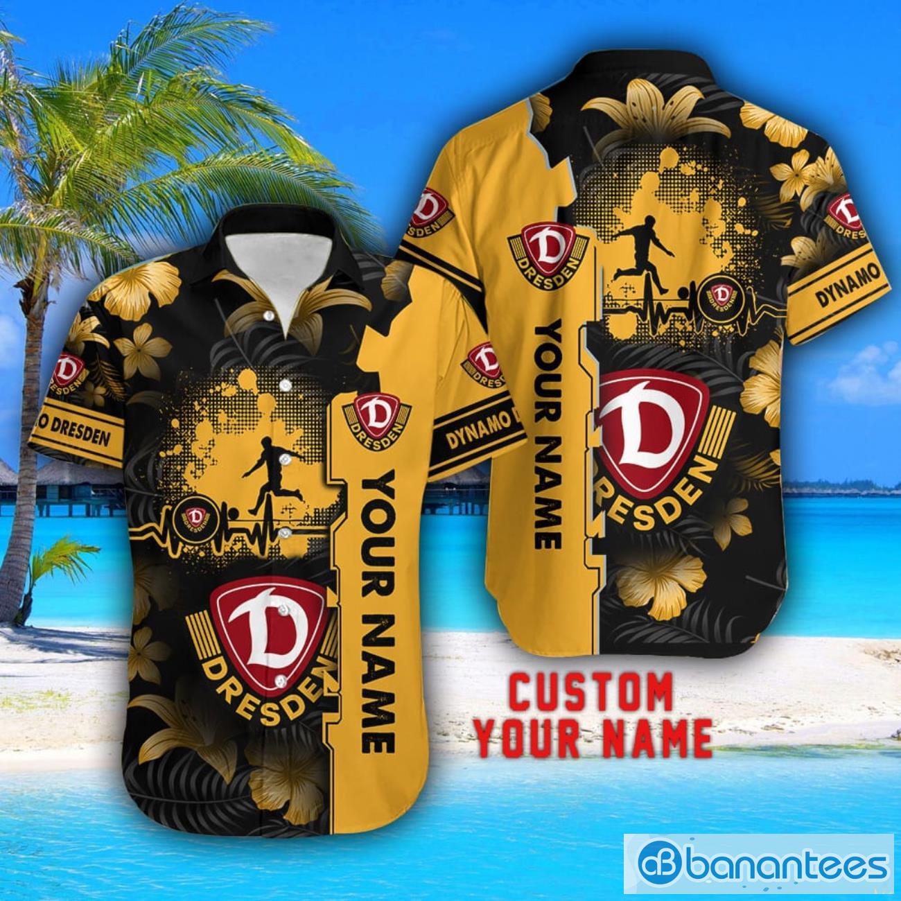 dynamo dresden tropical combo hawaiian shirt and shorts personalized name for fans 1 image Dynamo Dresden Tropical Combo Hawaiian Shirt And Shorts Personalized Name For Fans Product Photo 2