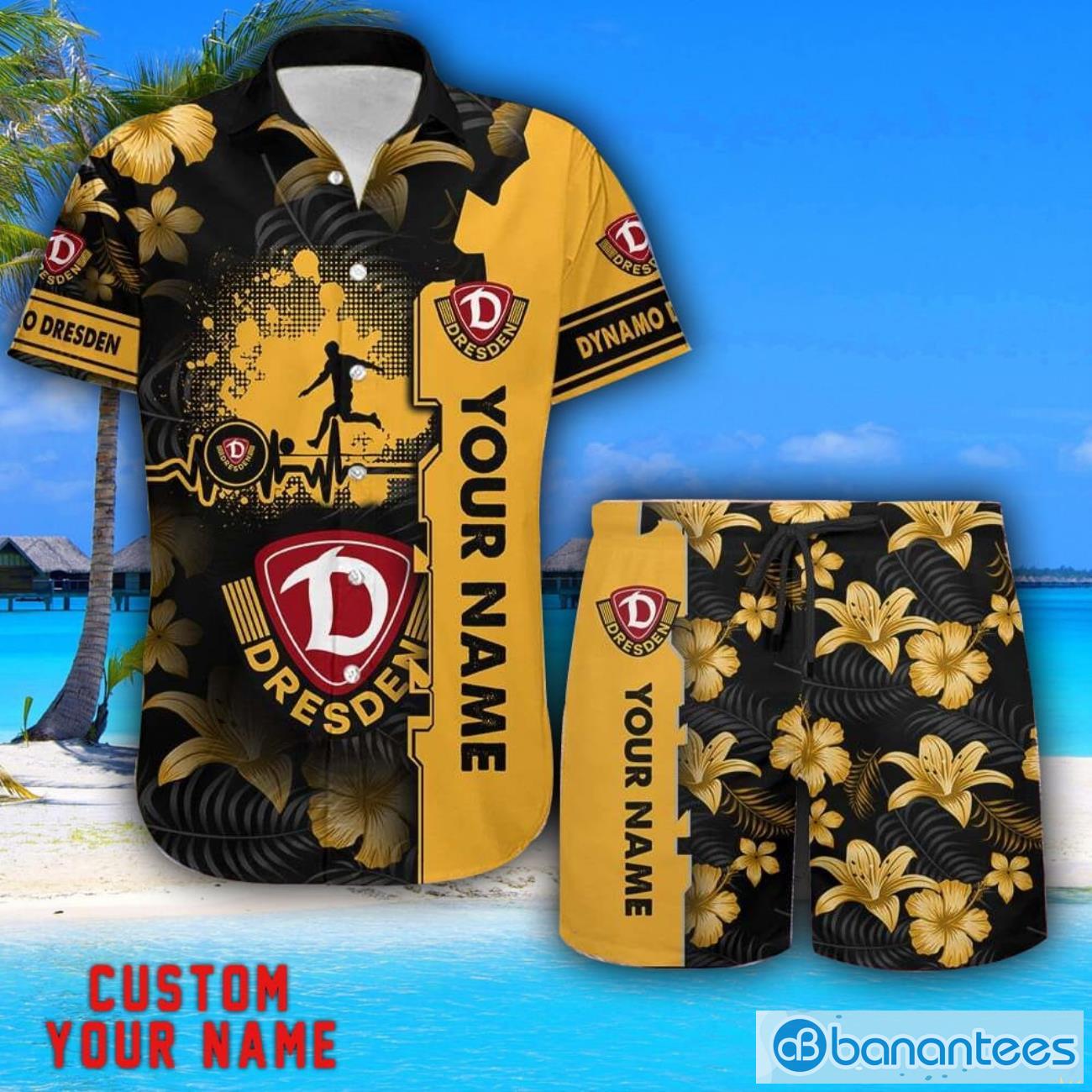 dynamo dresden tropical combo hawaiian shirt and shorts personalized name for fans image Dynamo Dresden Tropical Combo Hawaiian Shirt And Shorts Personalized Name For Fans Product Photo 1