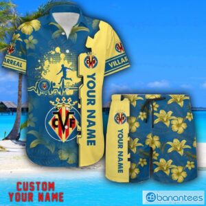 Villarreal Tropical Combo Hawaiian Shirt And Shorts Personalized Name For Fans Product Photo 1