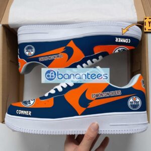 Edmonton Oilers Air Force Shoes Custom Name Gift For Fans AF1 Sneakers Product Photo 1