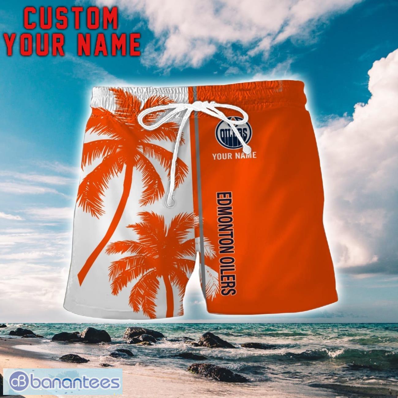 edmonton oilers coconut pattern hawaiian shirt and shorts personalized name unique gift for summer 1 image Edmonton Oilers Coconut Pattern Hawaiian Shirt And Shorts Personalized Name Unique Gift For Summer Product Photo 2
