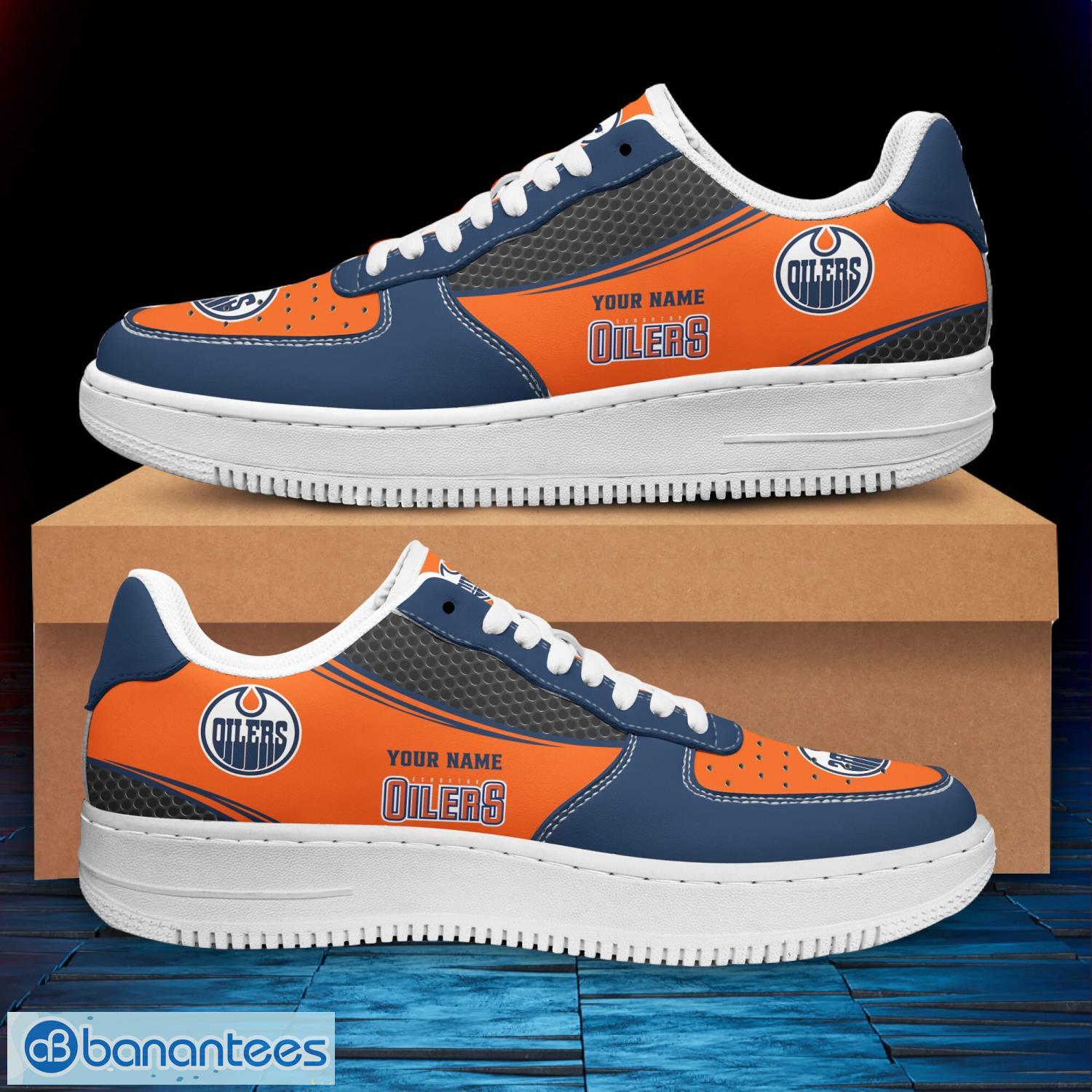 edmonton oilers nhl personalized new airforce 1 sneakers gift for fan 1 image Edmonton Oilers NHL Personalized New AirForce 1 Sneakers Gift For Fan Product Photo 2