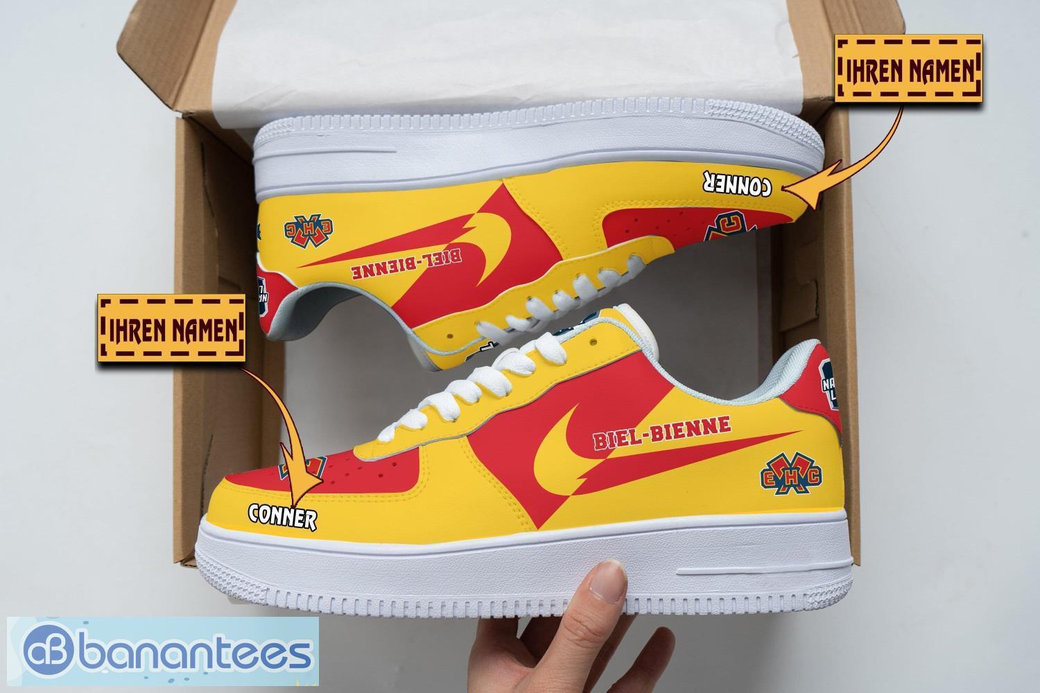 ehc biel air force shoes custom name gift for fans af1 sneakers image EHC Biel Air Force Shoes Custom Name Gift For Fans AF1 Sneakers Product Photo 1