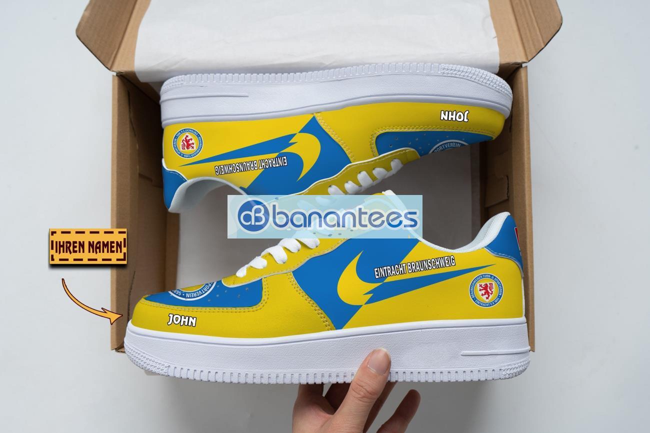 eintracht braunschweig air force shoes custom name gift for fans af1 sneakers image Eintracht Braunschweig Air Force Shoes Custom Name Gift For Fans AF1 Sneakers Product Photo 1