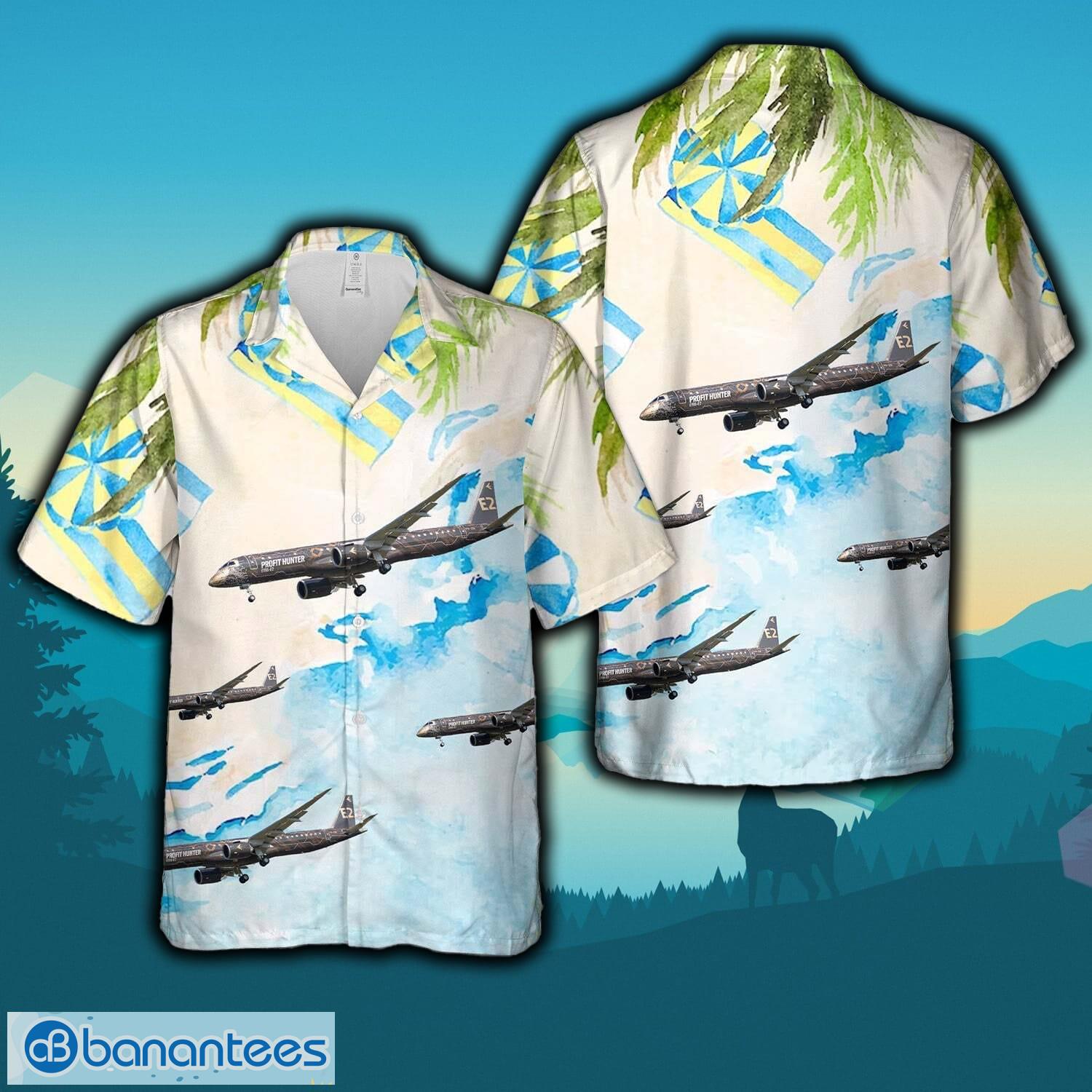 embraer 195 e2 std erj90400std hawaiian shirt image Embraer 195 E2 STD (ERJ90400STD) Hawaiian Shirt - Embraer 195 E2 STD (ERJ90400STD) Hawaiian Shirt