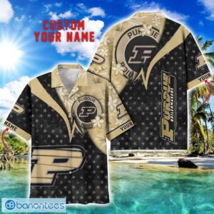 Purdue Boilermakers Hawaii Shirt Vintage coconut Pattern Tropical Hawaiian Football Beach Shirts Custom Name Product Photo 1