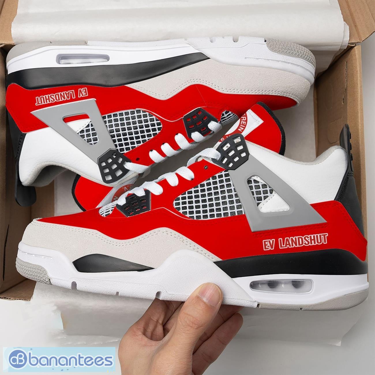 ev landshut air jordan 4 shoes men and women sneakers gift image EV Landshut Air Jordan 4 Shoes Men And Women Sneakers Gift Product Photo 1