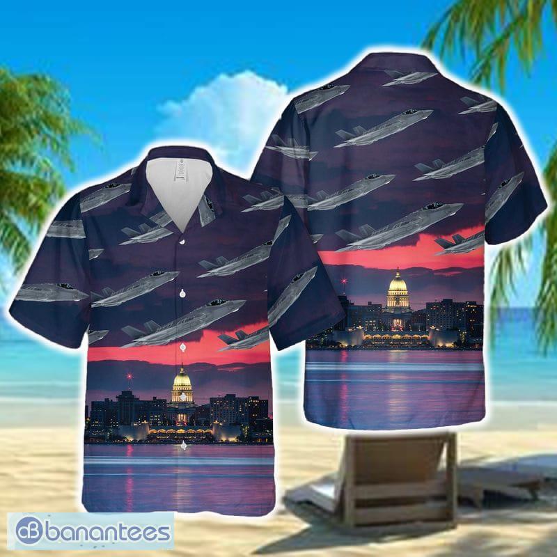 f35 lightning ii wisconsin air national guard hawaiian shirt image F35 Lightning II Wisconsin Air National Guard Hawaiian Shirt - F35 Lightning II Wisconsin Air National Guard Hawaiian Shirt