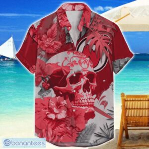 New Jersey Devils Skull Flower Hawaiian Shirt NHL Halloween Gift For Sports Fans Product Photo 1