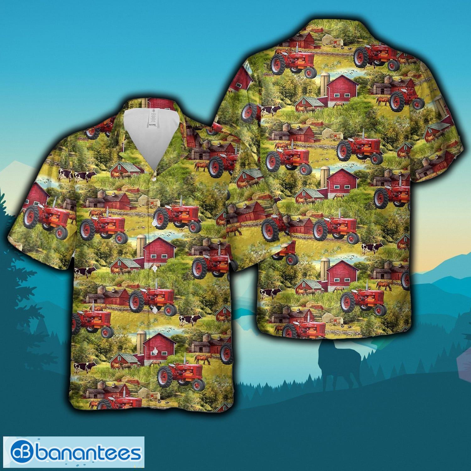 farmall m with sheppard diesel conversion tractor hawaiian shirt image Farmall M with Sheppard Diesel Conversion Tractor Hawaiian Shirt - Farmall M with Sheppard Diesel Conversion Tractor Hawaiian Shirt