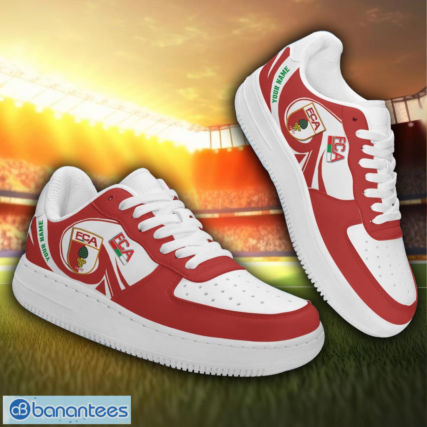 fc augsburg personalized air force sneakers for fans men women shoes image FC Augsburg Personalized Air Force Sneakers For Fans men Women Shoes Product Photo 1