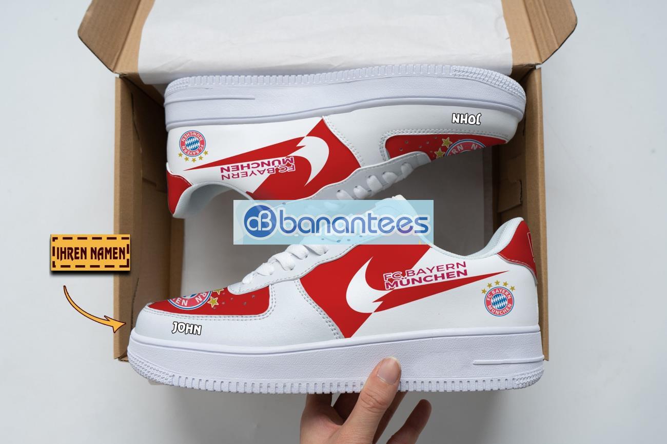 fc bayern munchen air force shoes custom name gift for fans af1 sneakers image FC Bayern Munchen Air Force Shoes Custom Name Gift For Fans AF1 Sneakers Product Photo 1
