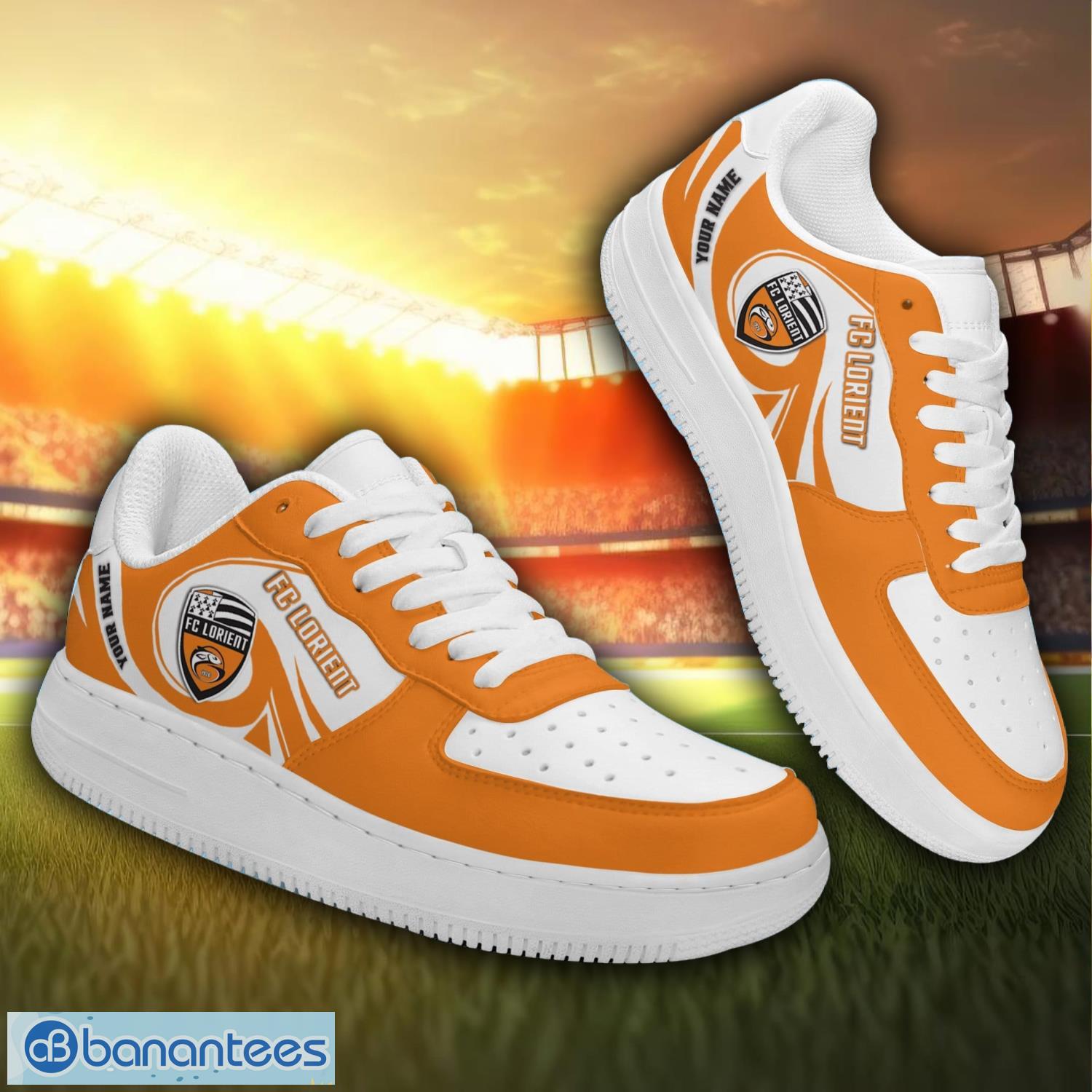 fc lorient air force sneakers personalized name gift ideas for fans image FC Lorient Air Force Sneakers Personalized Name Gift Ideas For Fans Product Photo 1