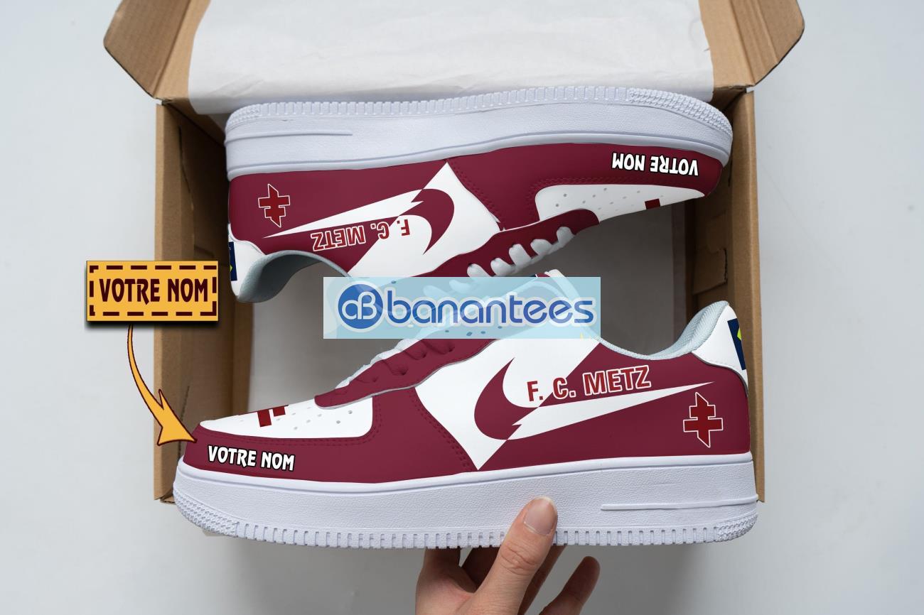 fc metz air force shoes custom name gift for fans af1 sneakers image FC Metz Air Force Shoes Custom Name Gift For Fans AF1 Sneakers Product Photo 1