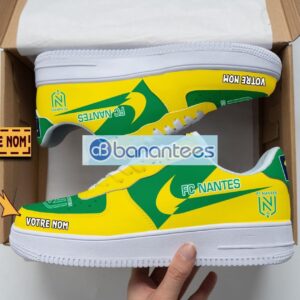 FC Nantes Air Force Shoes Custom Name Gift For Fans AF1 Sneakers Product Photo 1