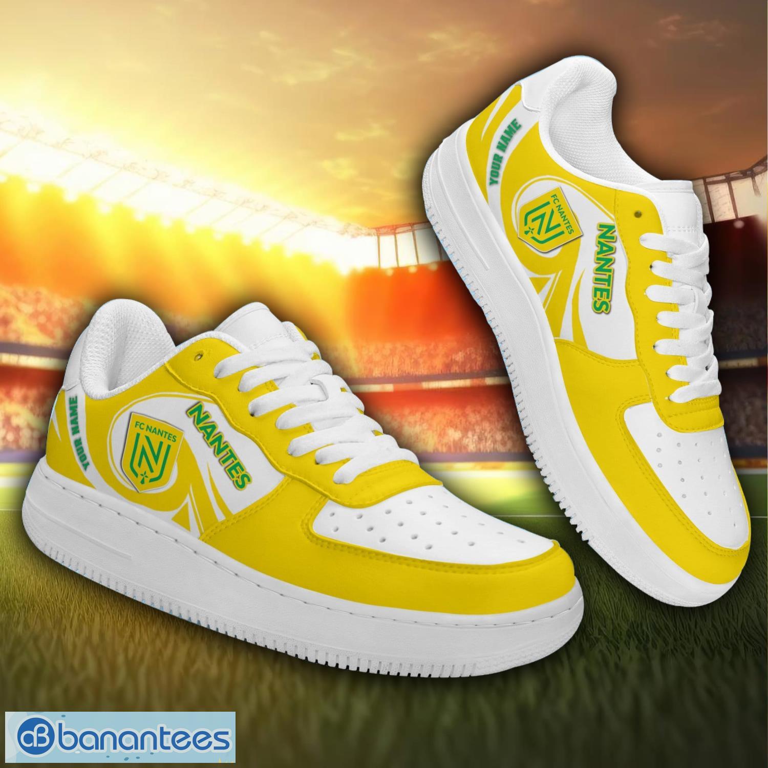fc nantes air force sneakers personalized name gift ideas for fans image FC Nantes Air Force Sneakers Personalized Name Gift Ideas For Fans Product Photo 1