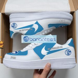 FC Schalke 04 Air Force Shoes Custom Name Gift For Fans AF1 Sneakers Product Photo 1