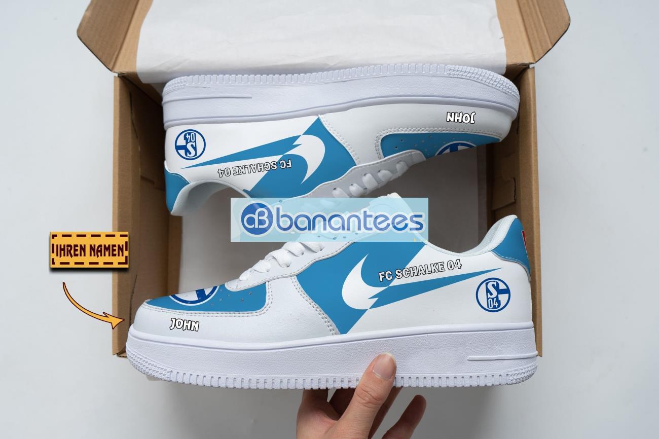 fc schalke 04 air force shoes custom name gift for fans af1 sneakers image FC Schalke 04 Air Force Shoes Custom Name Gift For Fans AF1 Sneakers Product Photo 1