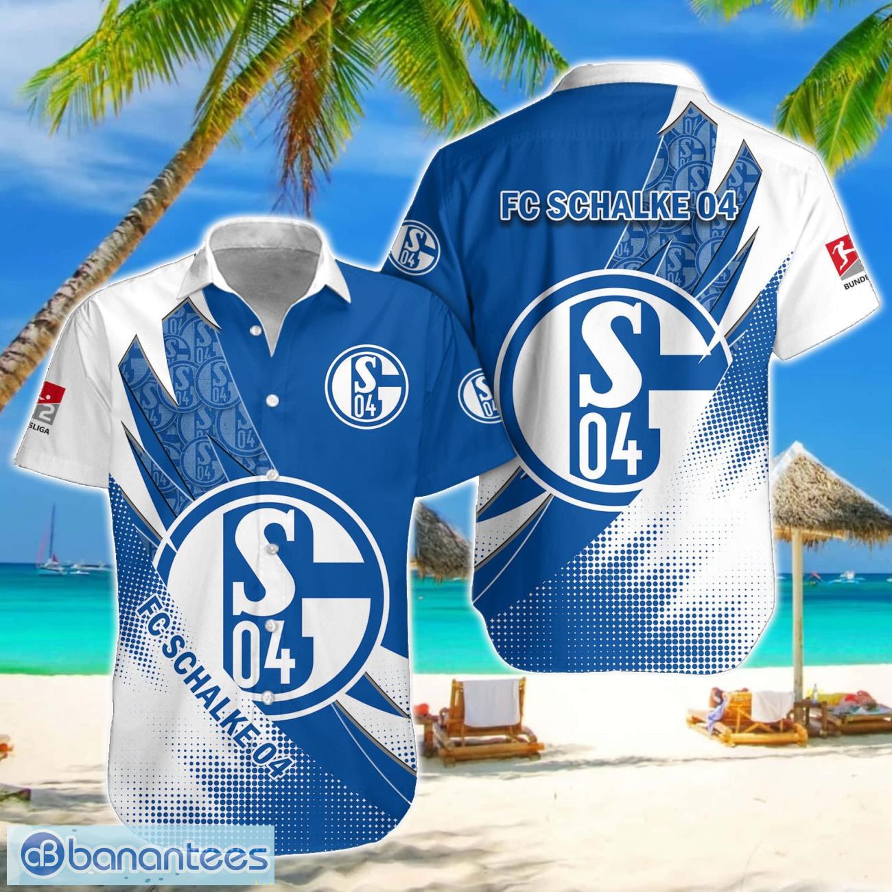 fc schalke 04 team logo 3d hawaiian shirt for fans image FC Schalke 04 Team Logo 3D Hawaiian Shirt For Fans Product Photo 1