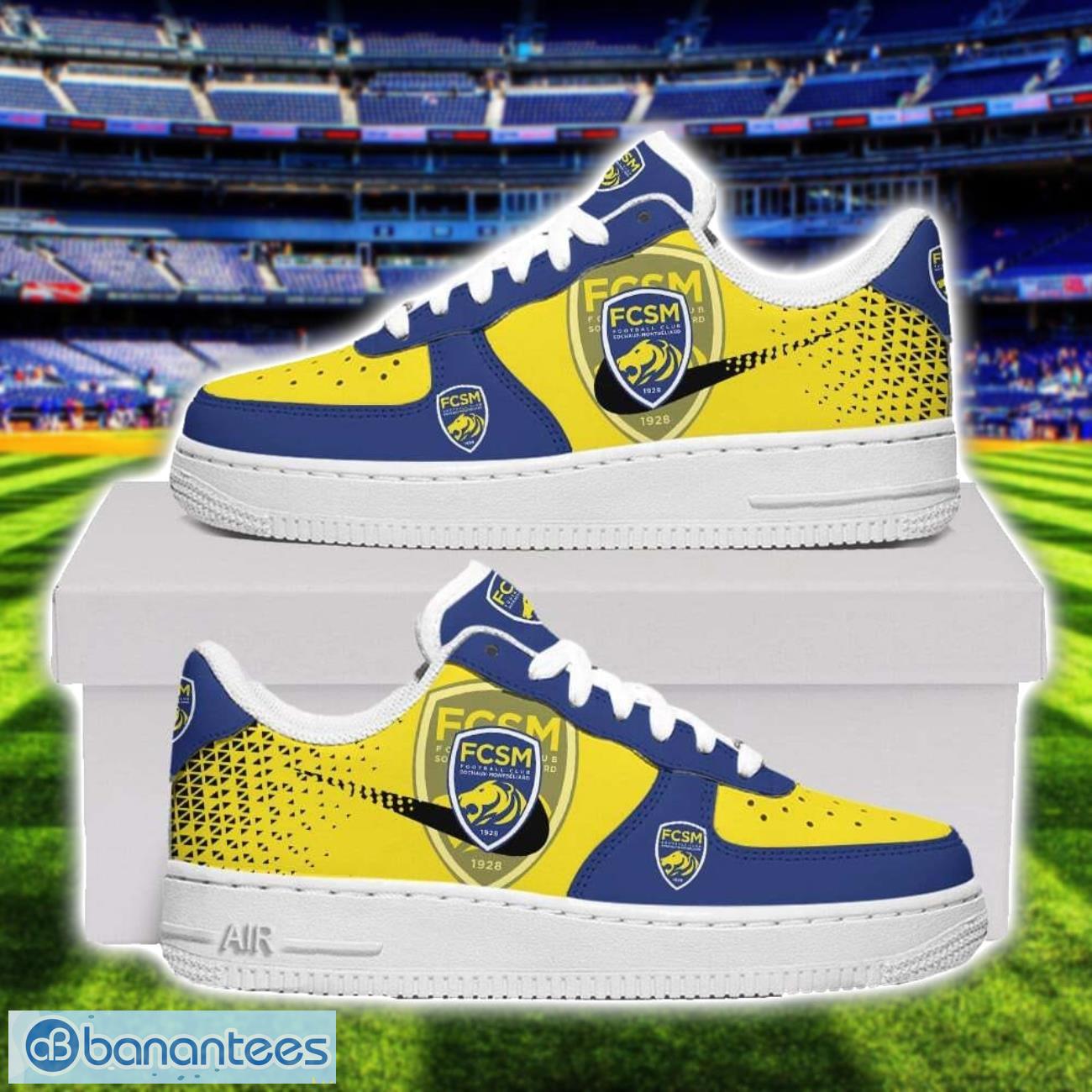 fc sochaux montbliard air force shoes sneakers for men women gift image FC Sochaux-Montbéliard Air Force Shoes Sneakers For Men Women Gift Product Photo 1