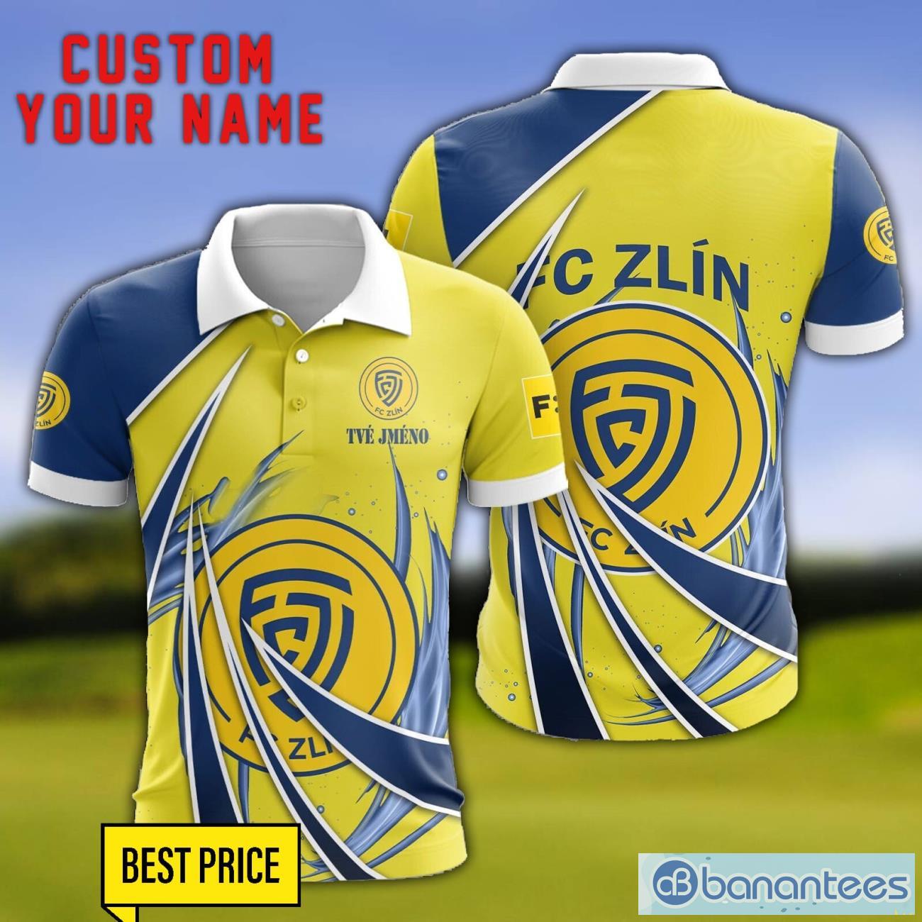 fc zlin personalized name 3d polo shirt gift for sport golf lover image FC Zlin Personalized Name 3D Polo Shirt Gift For Sport Golf Lover Product Photo 1