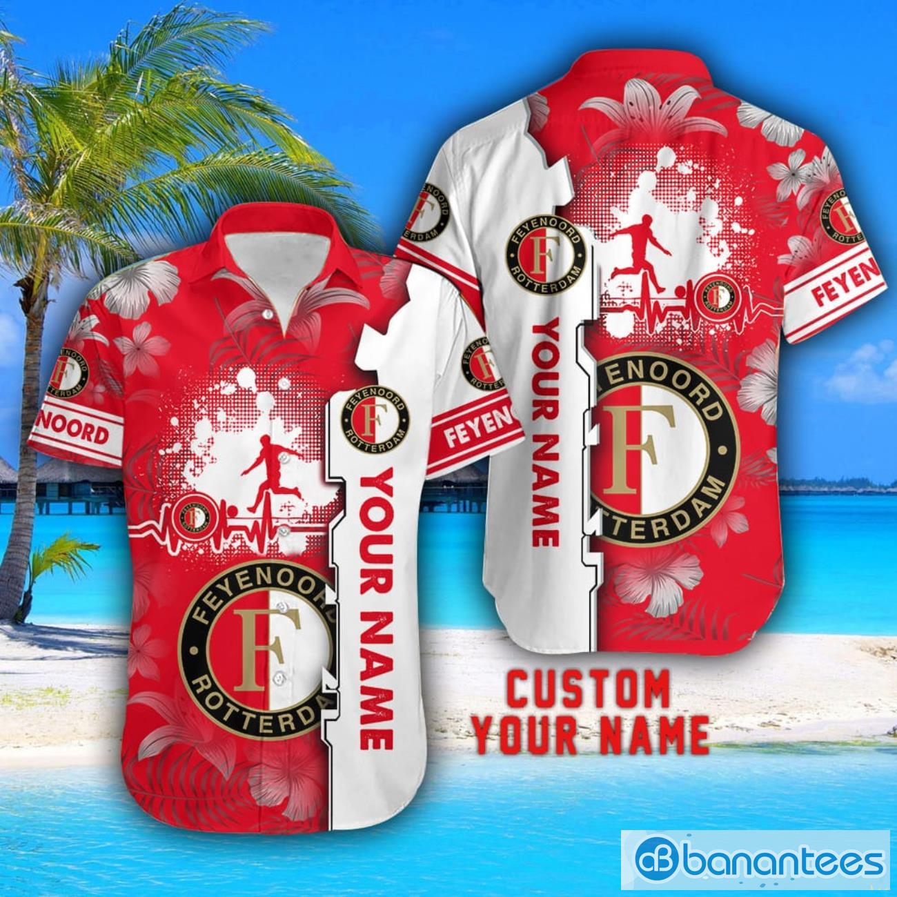 feyenoord rotterdam tropical combo hawaiian shirt and shorts personalized name for fans 1 image Feyenoord Rotterdam Tropical Combo Hawaiian Shirt And Shorts Personalized Name For Fans Product Photo 2