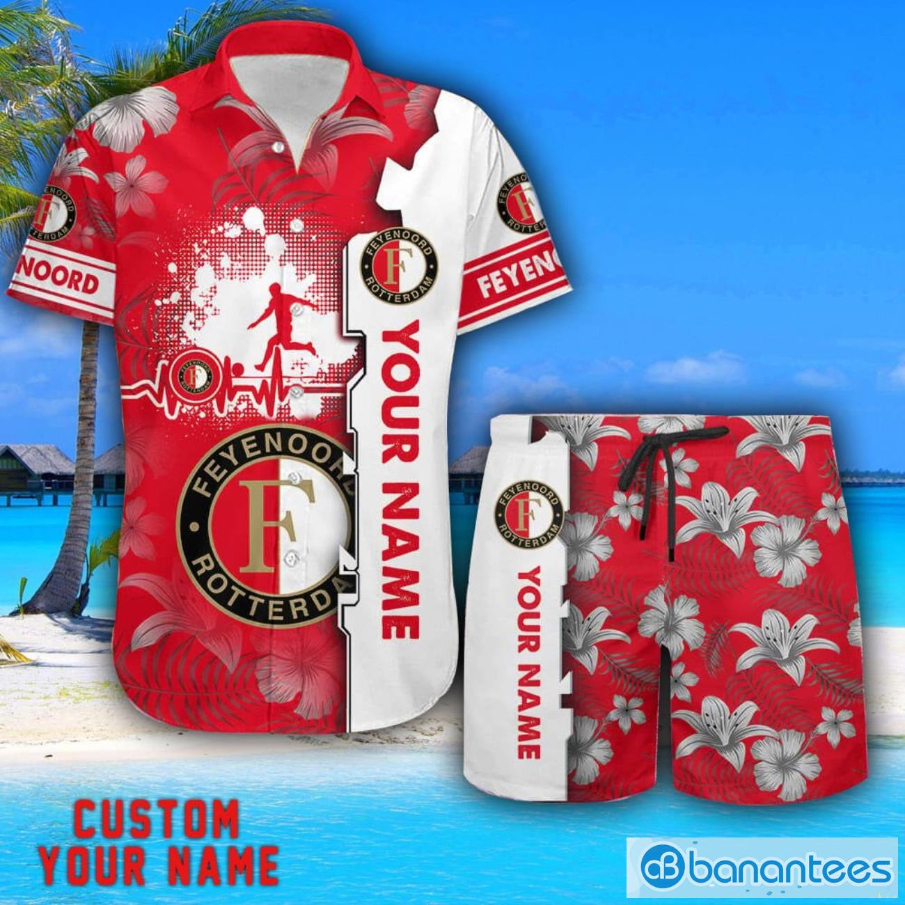 feyenoord rotterdam tropical combo hawaiian shirt and shorts personalized name for fans image Feyenoord Rotterdam Tropical Combo Hawaiian Shirt And Shorts Personalized Name For Fans Product Photo 1