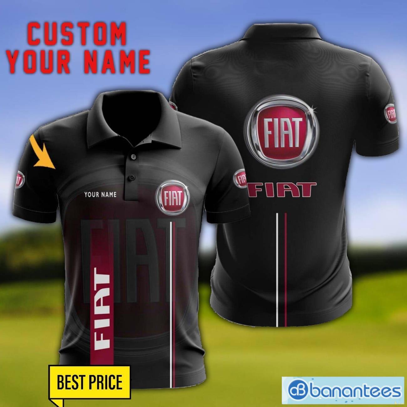 fiat 3d polo shirt personalized name for fans black polo shirt image Fiat 3D Polo Shirt Personalized Name For Fans Black Polo Shirt Product Photo 1