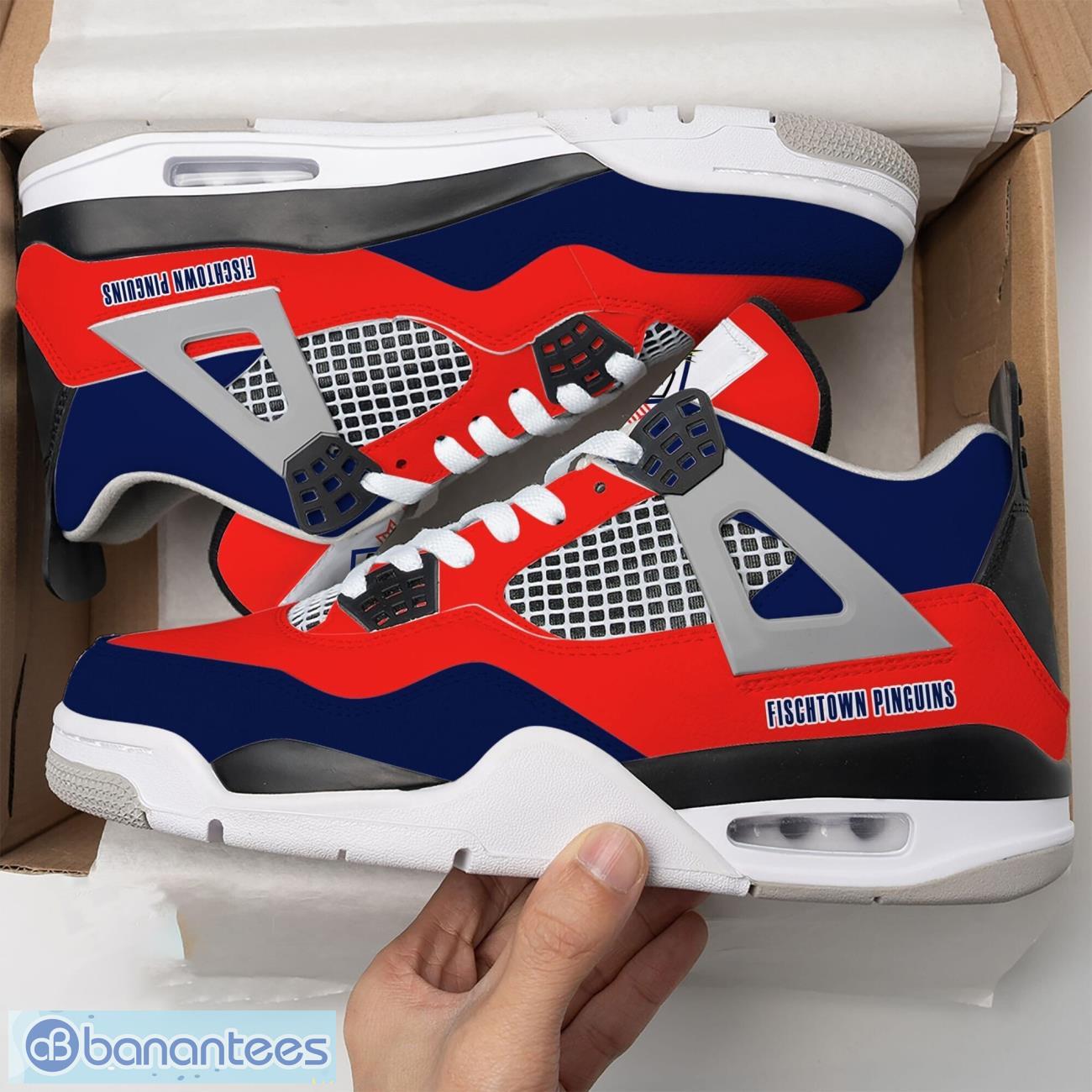 fischtown pinguins air jordan 4 shoes men and women sneakers gift image Fischtown Pinguins Air Jordan 4 Shoes Men And Women Sneakers Gift Product Photo 1