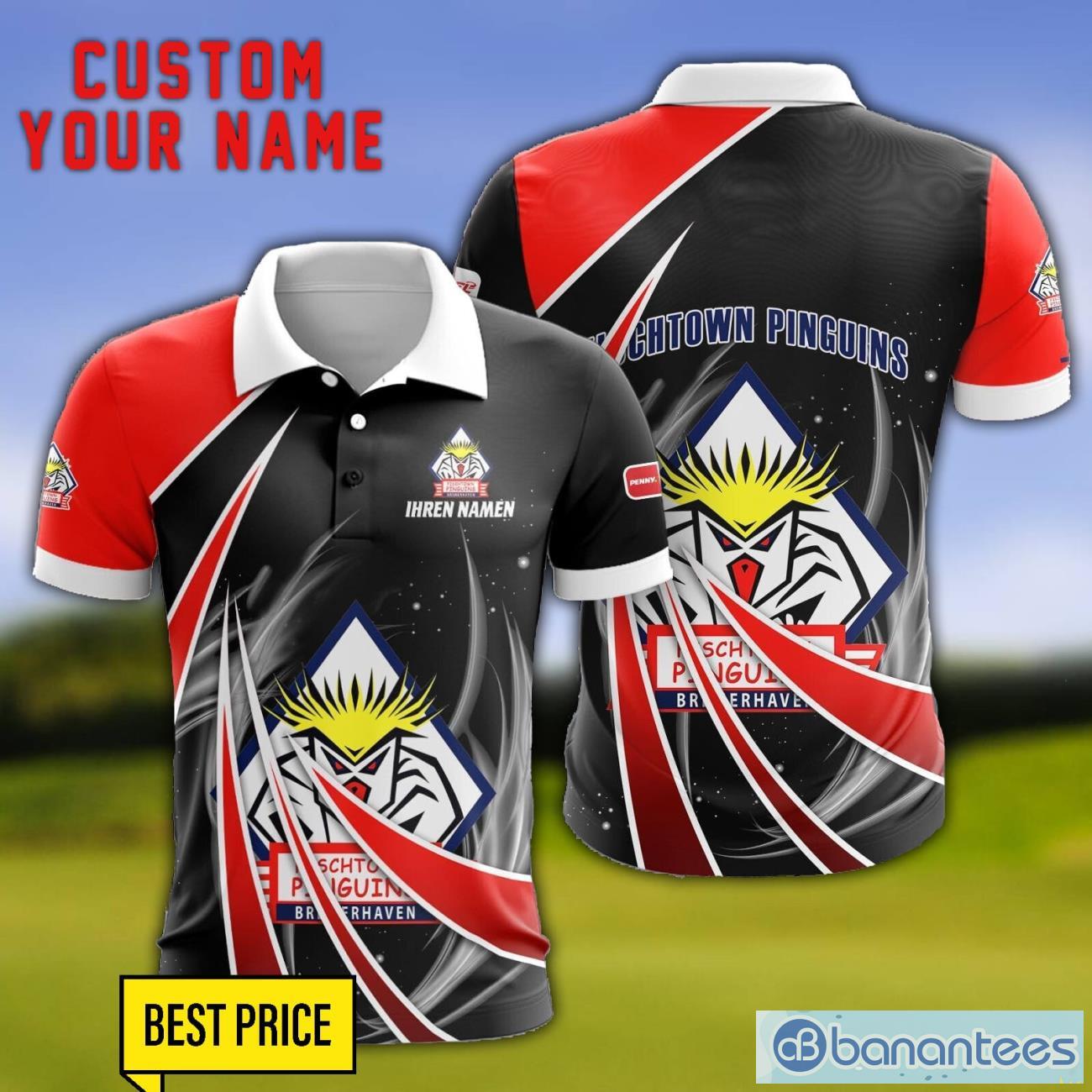 fischtown pinguins personalized name 3d polo shirt gift for sport golf lover image Fischtown Pinguins Personalized Name 3D Polo Shirt Gift For Sport Golf Lover Product Photo 1