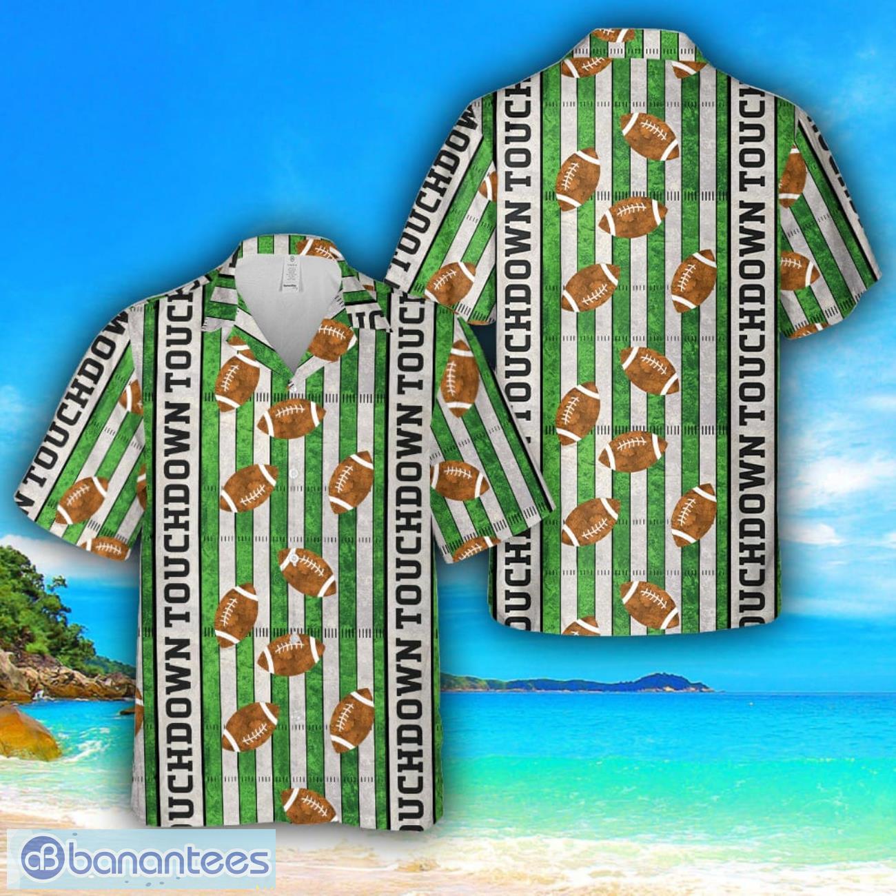 football field footballs touchdown hawaiian shirt image Football Field Footballs Touchdown Hawaiian Shirt Product Photo 1