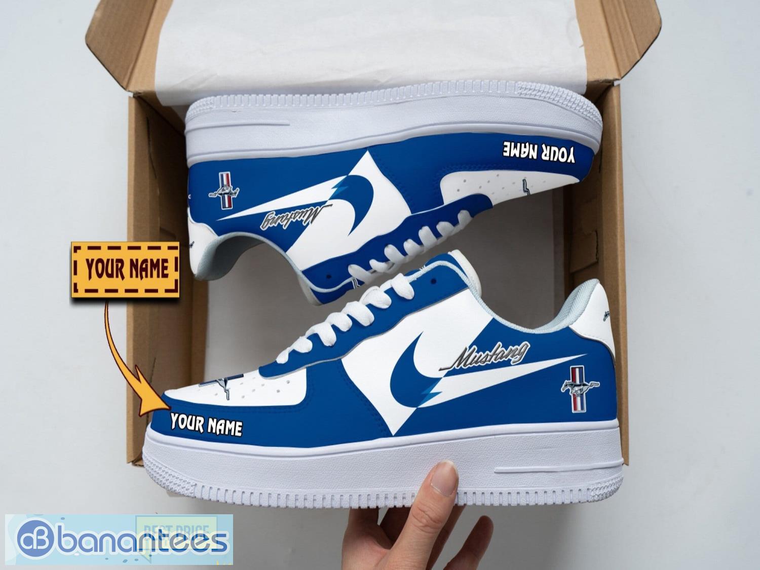 ford mustang air force shoes custom name gift for fans af1 sneakers image Ford Mustang Air Force Shoes Custom Name Gift For Fans AF1 Sneakers Product Photo 1