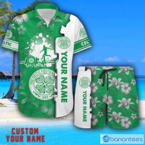 Celtic FC Tropical Combo Hawaiian Shirt And Shorts Personalized Name For Fans Product Photo 1
