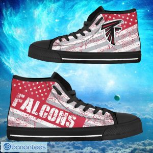Atlanta Falcons Custom America Flag Italic Vintage Style High Top Shoes Product Photo 1