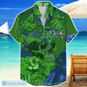 Seattle Seahawks Skull Flower Hawaiian Shirt NFL Halloween Gift For Sports Fans Product Photo 1