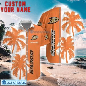 Anaheim Ducks Coconut Pattern Hawaiian Shirt And Shorts Personalized Name Unique Gift For Summer Product Photo 1
