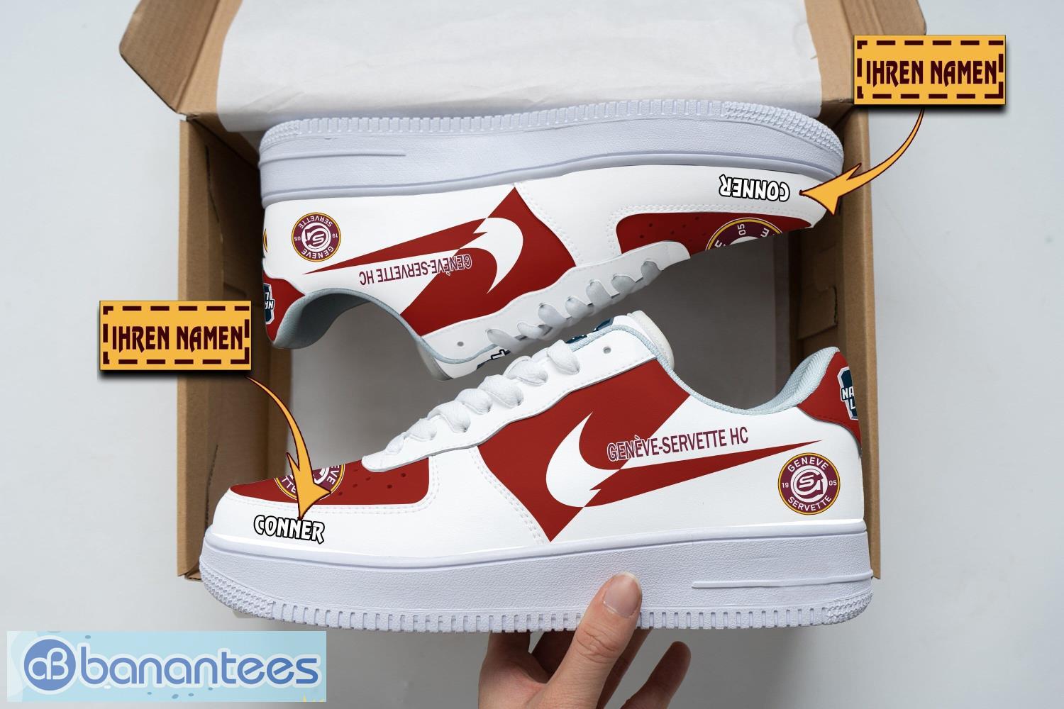 geneve servette hc air force shoes custom name gift for fans af1 sneakers image Geneve-Servette HC Air Force Shoes Custom Name Gift For Fans AF1 Sneakers Product Photo 1