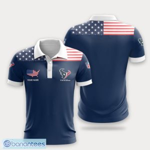 Houston Texans Flag Pattern And Sport Team Logo 3D Polo Shirt Custom Name For Fans Product Photo 1