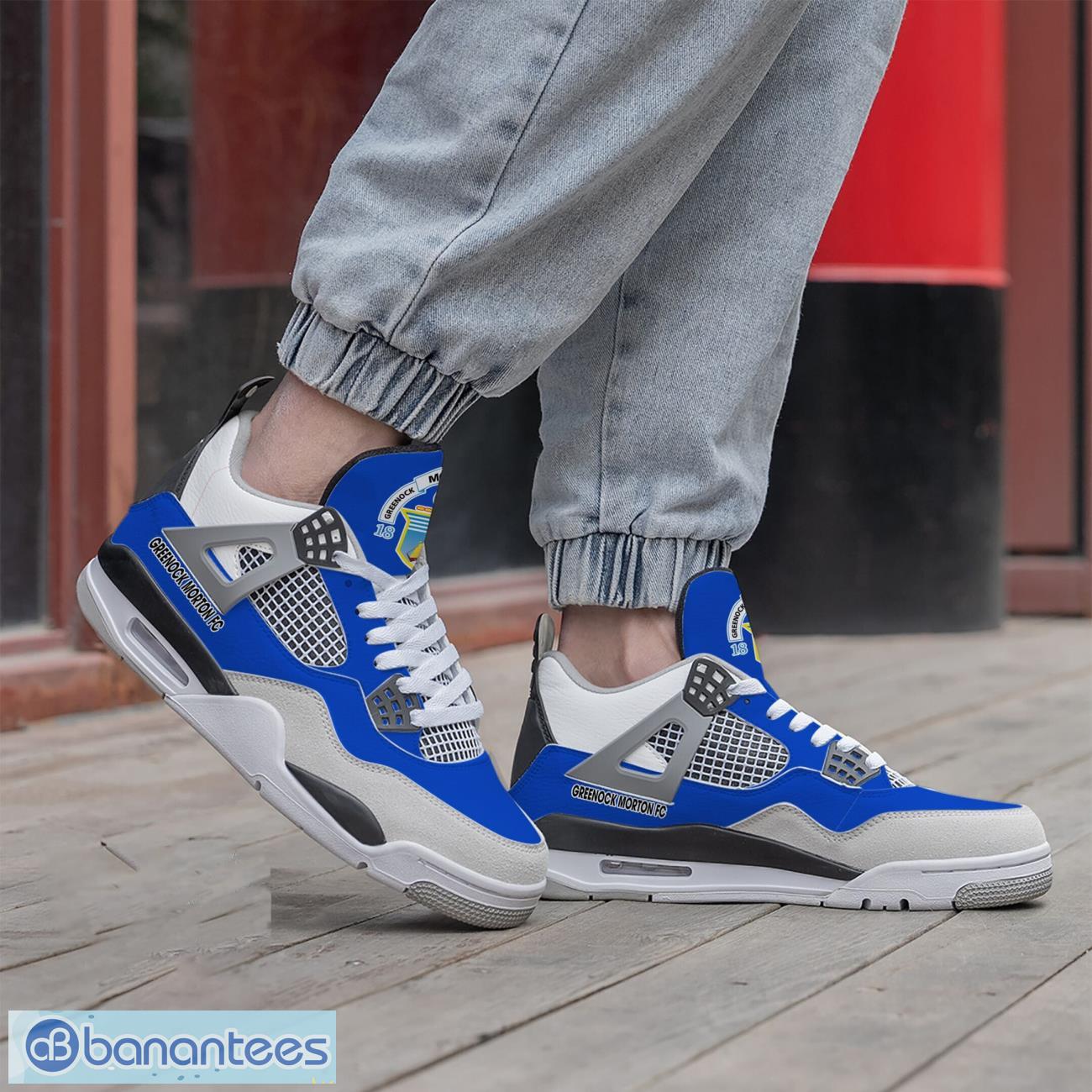 greenock morton fc air jordan 4 shoes men and women sneakers gift 1 image Greenock Morton F.C. Air Jordan 4 Shoes Men And Women Sneakers Gift Product Photo 2