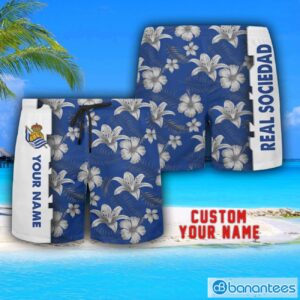 Real Sociedad Tropical Combo Hawaiian Shirt And Shorts Personalized Name For Fans Product Photo 3